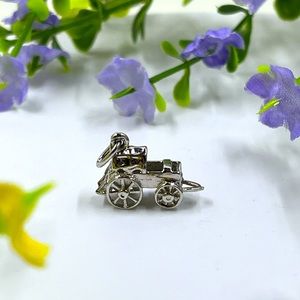 925 Sterling Silver Vintage Train Pendant